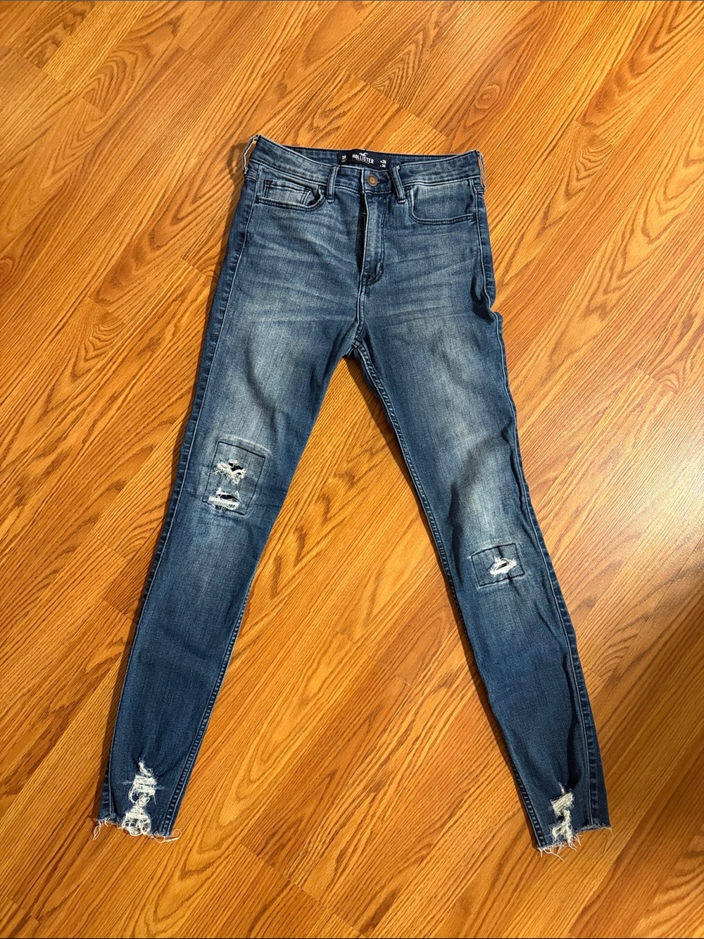 Hollister Distressed Dark Blue Skinny Jeans
